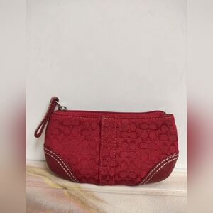 Coach Soho Signature C Mini Zip Pouch Red